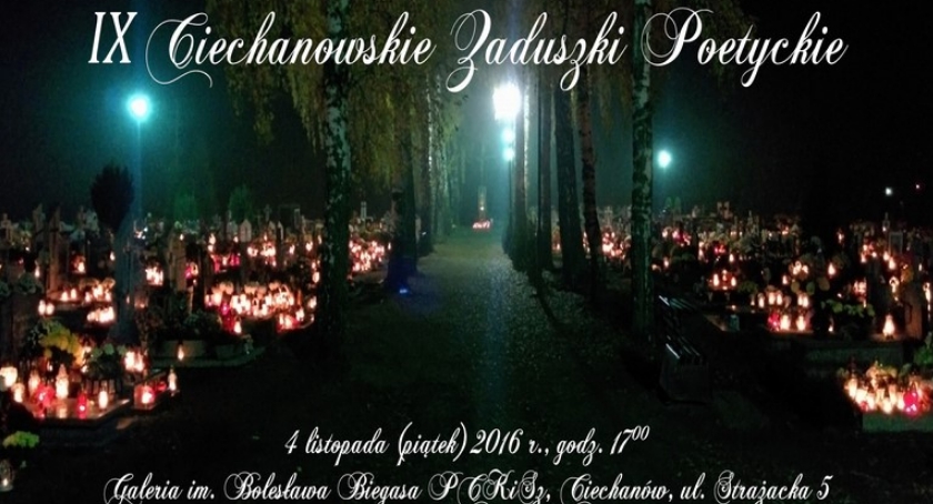 W piątek IX Ciechanowskie Zaduszki Poetyckie