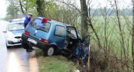 Fiat uderzył w drzewo. Kierowca pijany, pasażer w szpitalu