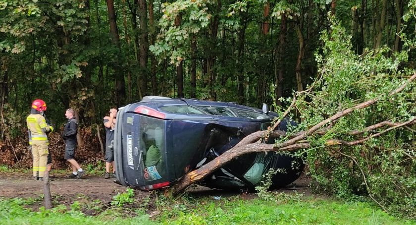 Niebezpieczny poranek w Toruniu. Samochód uderzył w drzewo