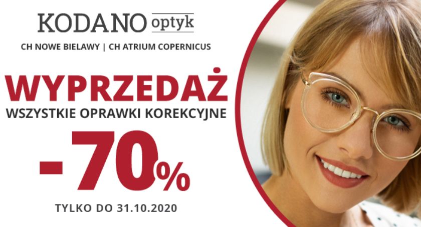 70% rabatu na WSZYSTKIE oprawki w KODANO Optyk w Toruniu