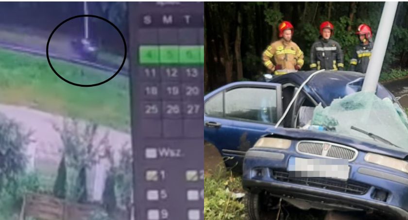 26-latek uderzył w słup w Toruniu. Policjanci nie dowierzali własnym oczom [WIDEO]