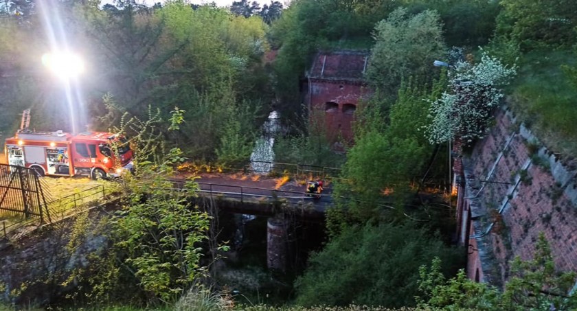 Pożar w Toruniu. Ogień pojawił się przy zabytkowym obiekcie