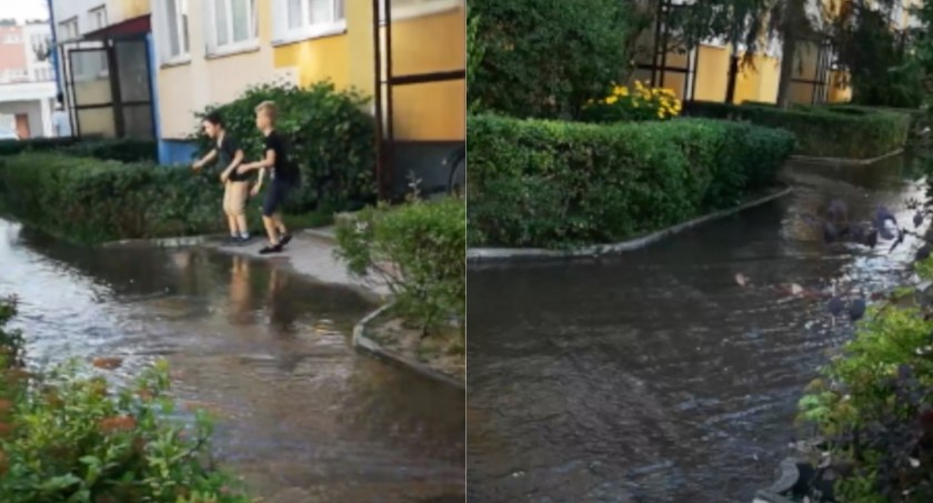 Osiedle w Toruniu zostało zalane. Mieszkańcy bez wody w kranach [WIDEO]