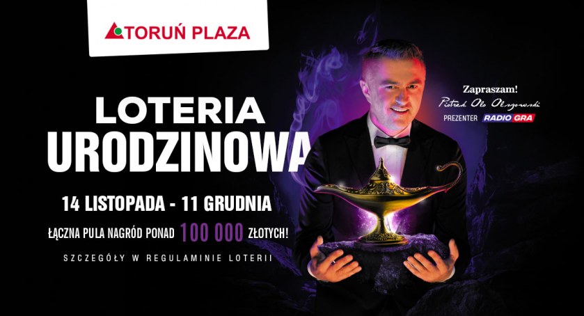 Wielka loteria w Toruń PLAZA. Do wygrania 100 tysięcy złotych!