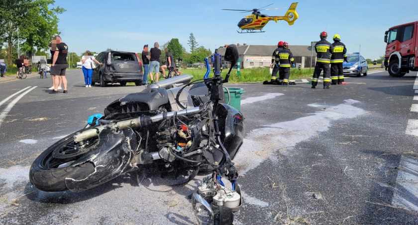 Poważny wypadek pod Toruniem. Lądował śmigłowiec LPR