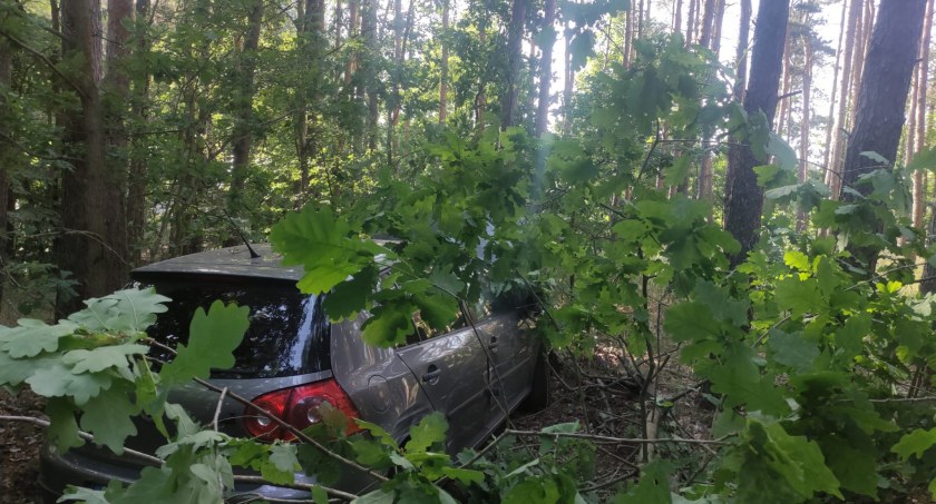 Wypadek pod Toruniem. Pijany kierowca wjechał w las