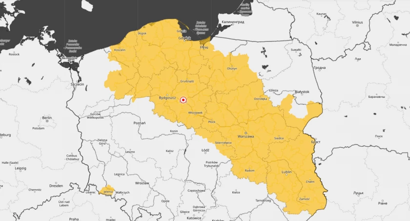 Zimowy alert IMGW. Wydano ostrzeżenie pierwszego stopnia dla Torunia