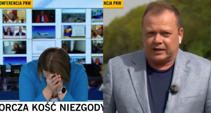 Wpadka w TVN24. Mariusz Sidorkiewicz doprowadził prezenterkę do łez
