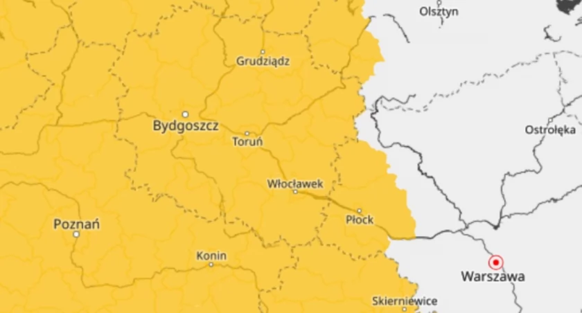 Szalona pogoda w Toruniu. IMGW wydał ostrzeżenie pierwszego stopnia
