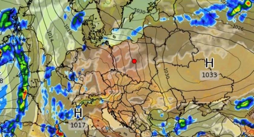 Czerwony kolor na mapach meteo. W Toruniu zrobi się gorąco