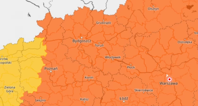 Pomarańczowy ALERT dla Torunia! IMGW wydał ostrzeżenie drugiego stopnia