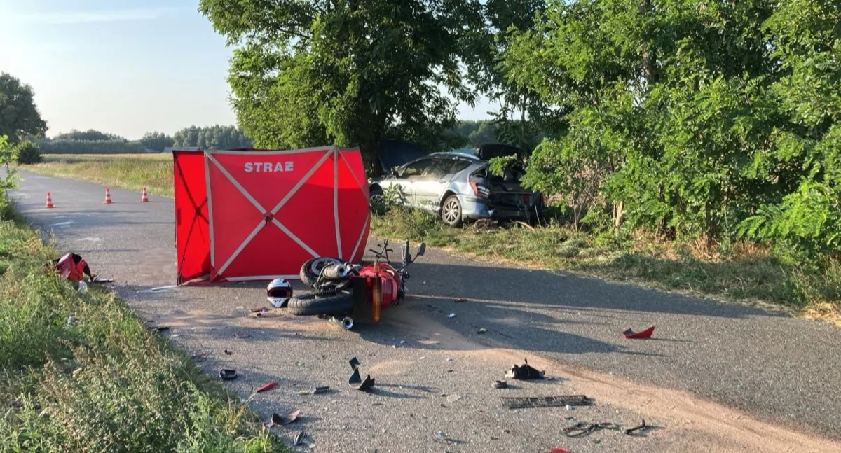 Śmiertelny wypadek niedaleko Torunia. Nie żyje 34-letni motocyklista