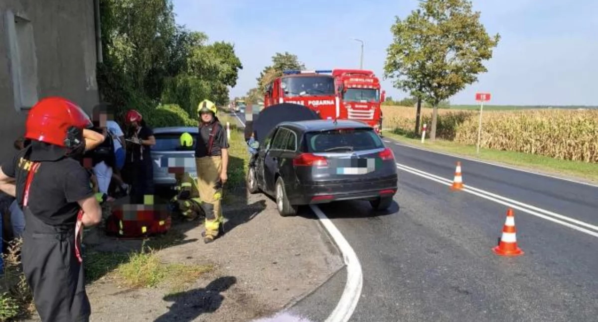 Auta rozbiły się na drodze pod Toruniem. Dwie osoby zostały poszkodowane