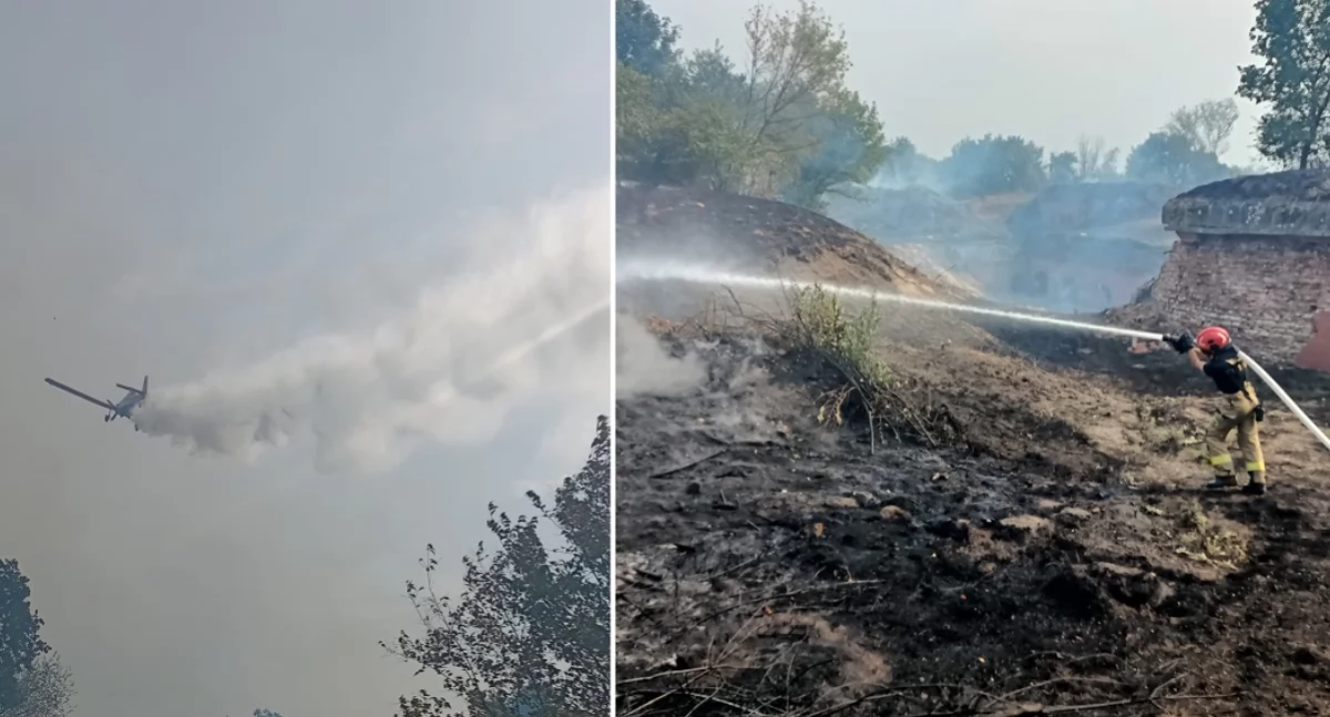 Duży pożar w Toruniu. Wodę zrzucały dwa Dromadery