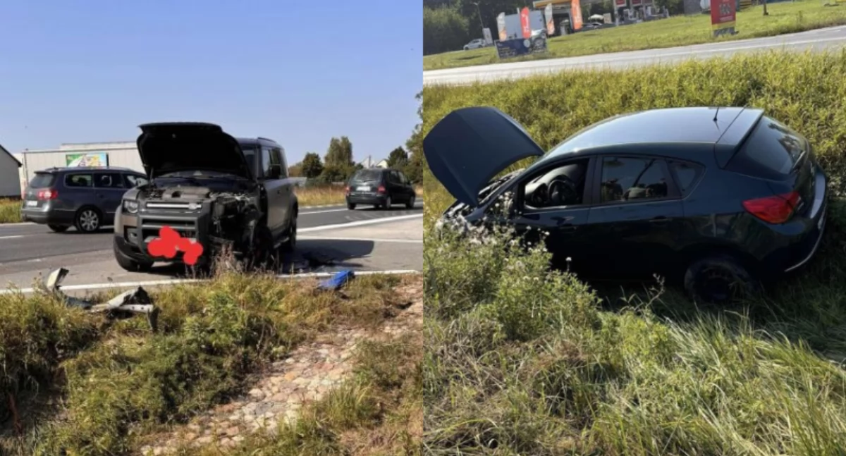 Kierowca Land Rovera uderzył w radiowóz pod Toruniem. Policjanci wylądowali w rowie