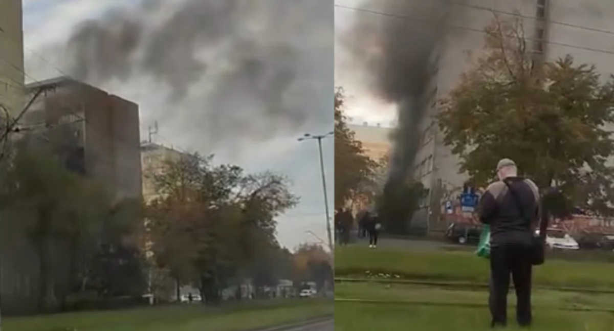 Pożar w bloku w Toruniu. Zapaliły się porzucone meble