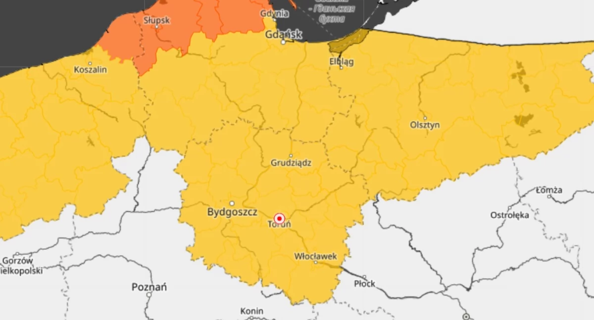 IMGW zapowiada wydanie żółtego alertu w Toruniu. Będzie obowiązywać dwa dni