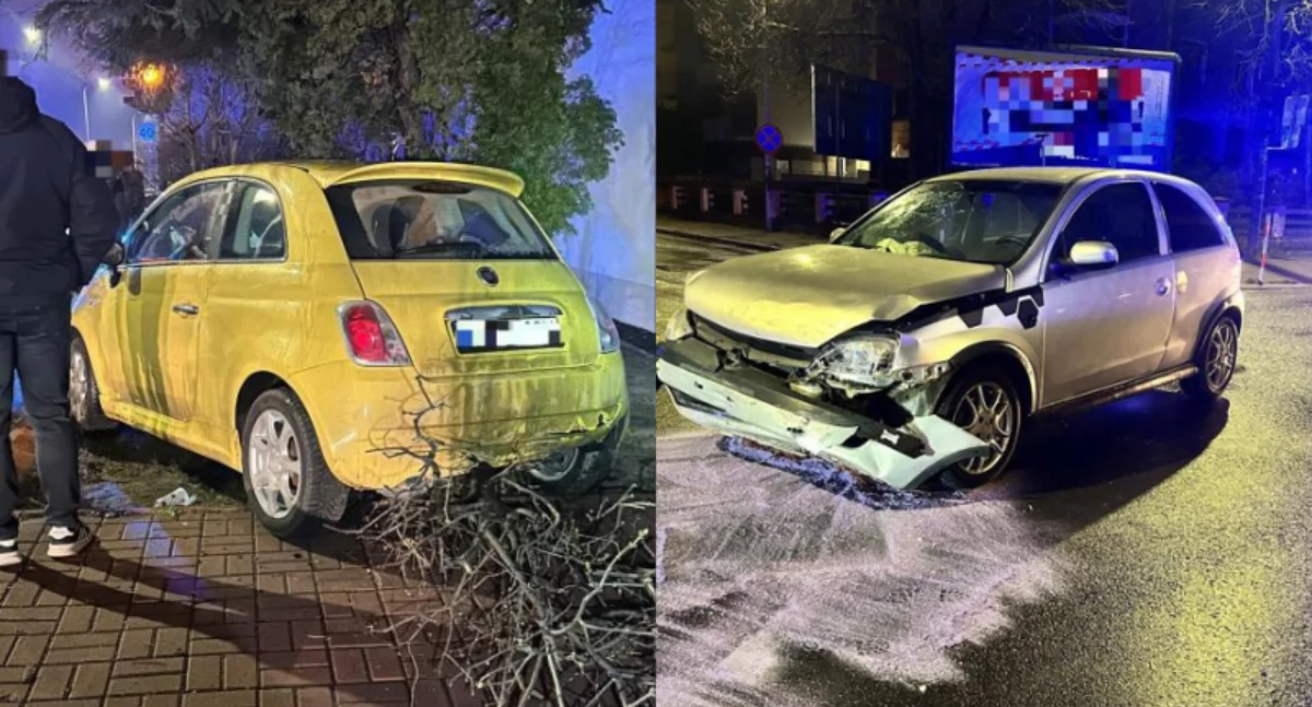 Wypadek na skrzyżowaniu w Toruniu. Kierowca wypadł z drogi