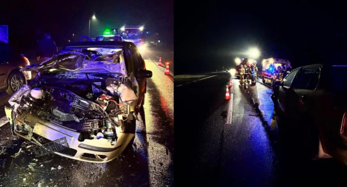 Traktor wjechał w samochód na drodze do Torunia. Jedna osoba w szpitalu