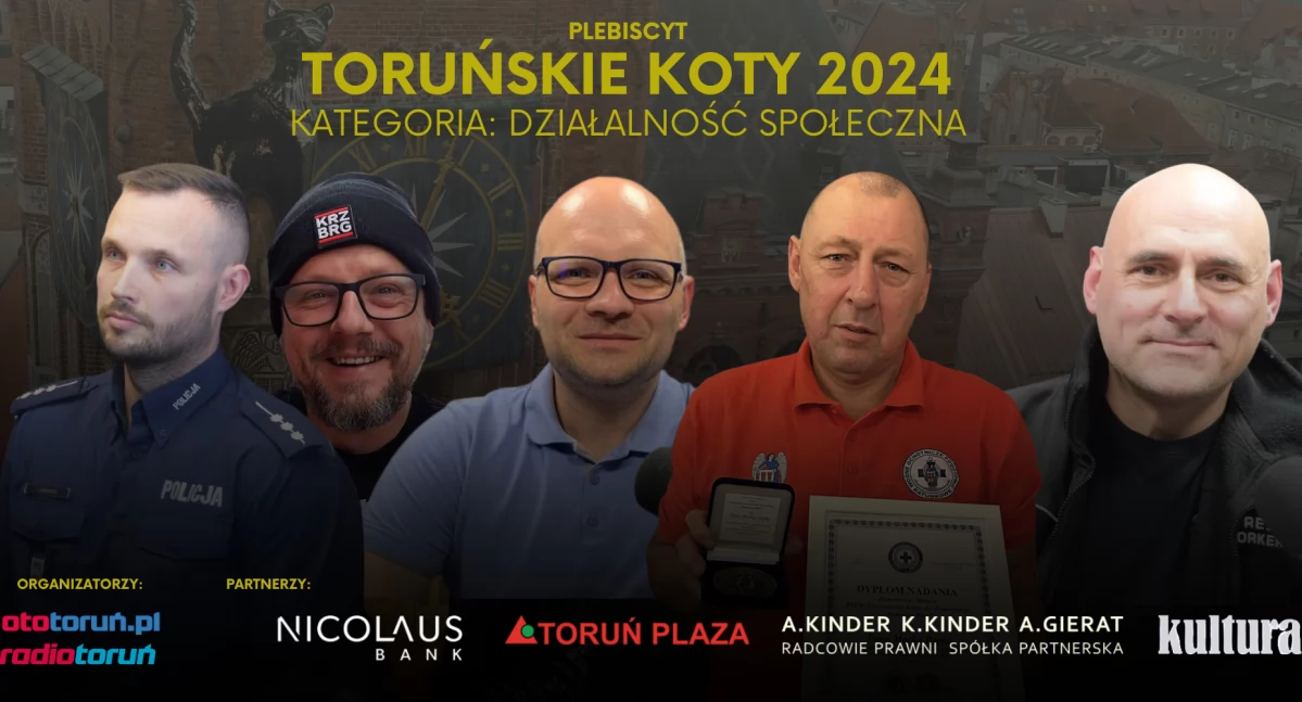 Oto zwycięzca plebiscytu TORUŃSKIE KOTY 2024 w kategorii DZIAŁALNOŚĆ SPOŁECZNA