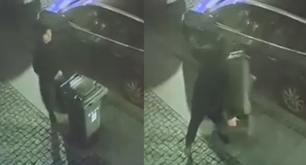 Skandal w nocy w Toruniu. Rzucił śmietnikiem w witrynę popularnego klubu [WIDEO]