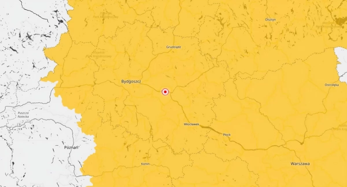 Żółty alert dla Torunia. IMGW ostrzega przed niebezpiecznym zjawiskiem