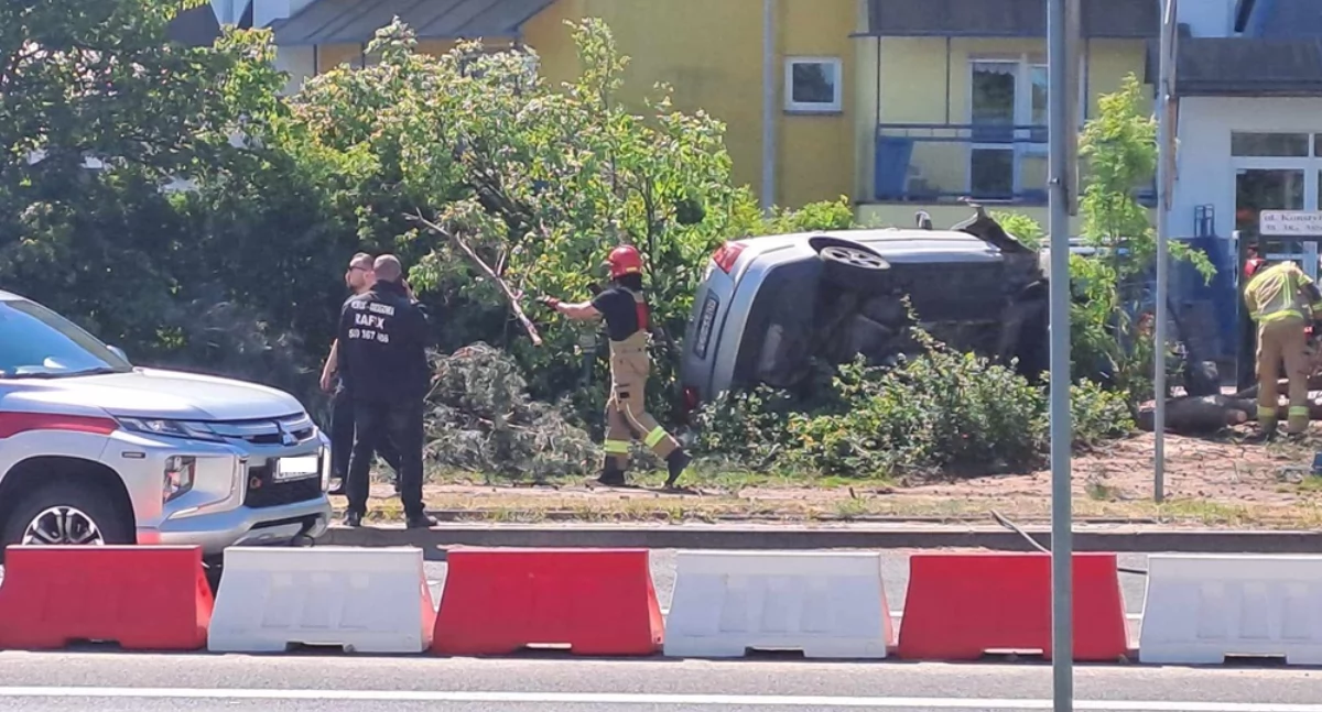 Szokujący wypadek w Toruniu. Kompletnie pijany kierowca zakończył jazdę w krzakach