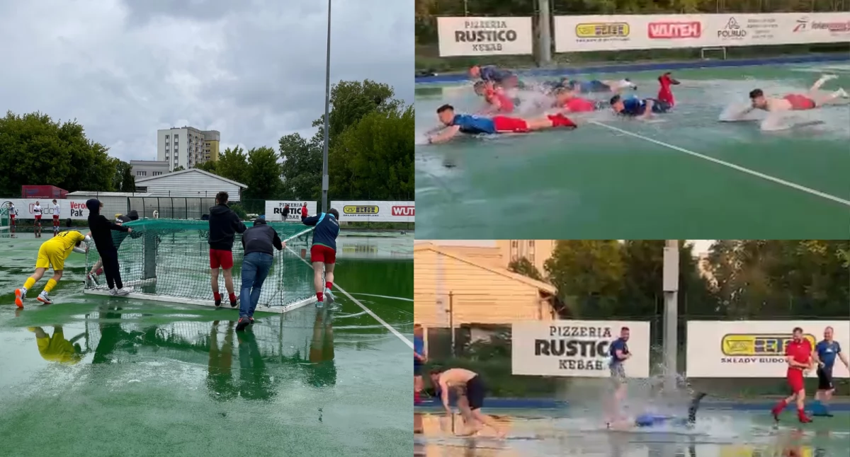 Bubel Arena w Toruniu znowu zalana. Zawodnicy pływali zamiast grać
