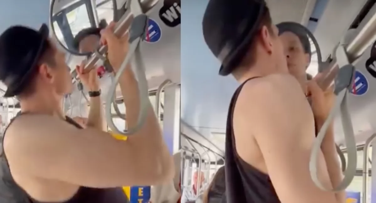 Szybki trening znanego aktora w autobusie MZK w Toruniu. Uznał, że to najlepsze miejsce