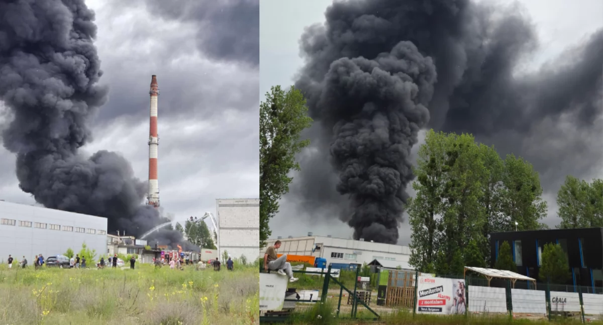 Trwa gaszenie pożaru na terenie zakładu w Toruniu. Miasto wydało komunikat