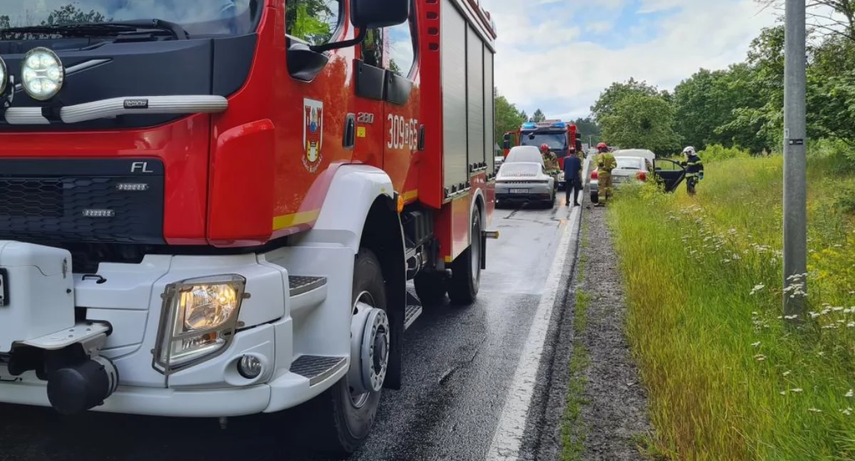 Wypadek na drodze śmierci pod Toruniem. W Porsche uruchomił się system eCall