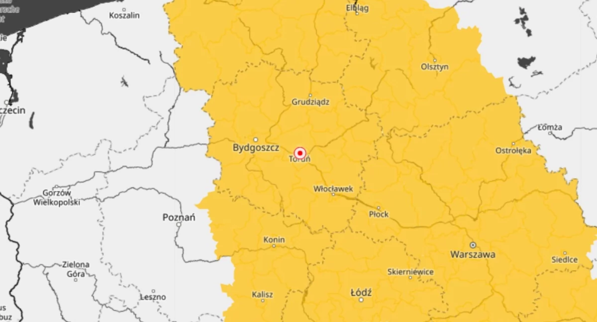 Gwałtowna zmiana pogody w Toruniu. IMGW ostrzega przed podtopieniami