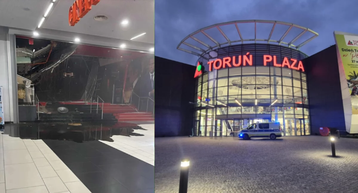 W Toruń Plaza zawalił się fragment sufitu. Władze centrum wydały komunikat