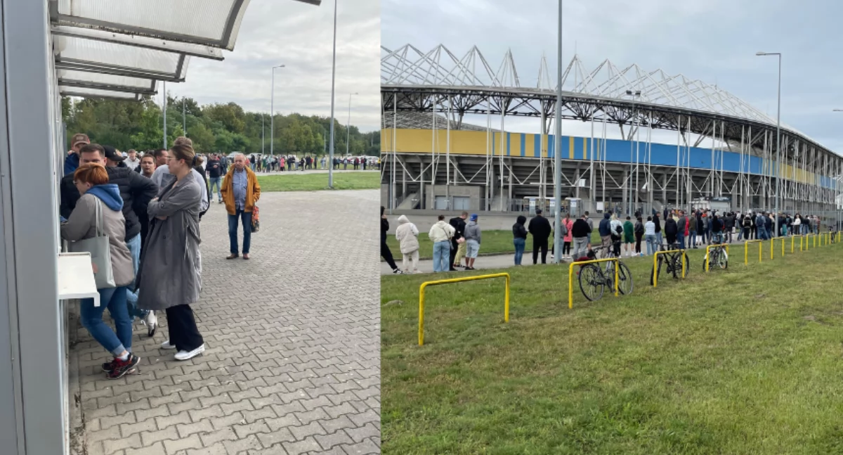 Tłumy stoją w kolejce przed Motoareną. Kibice walczą o bilet na finał