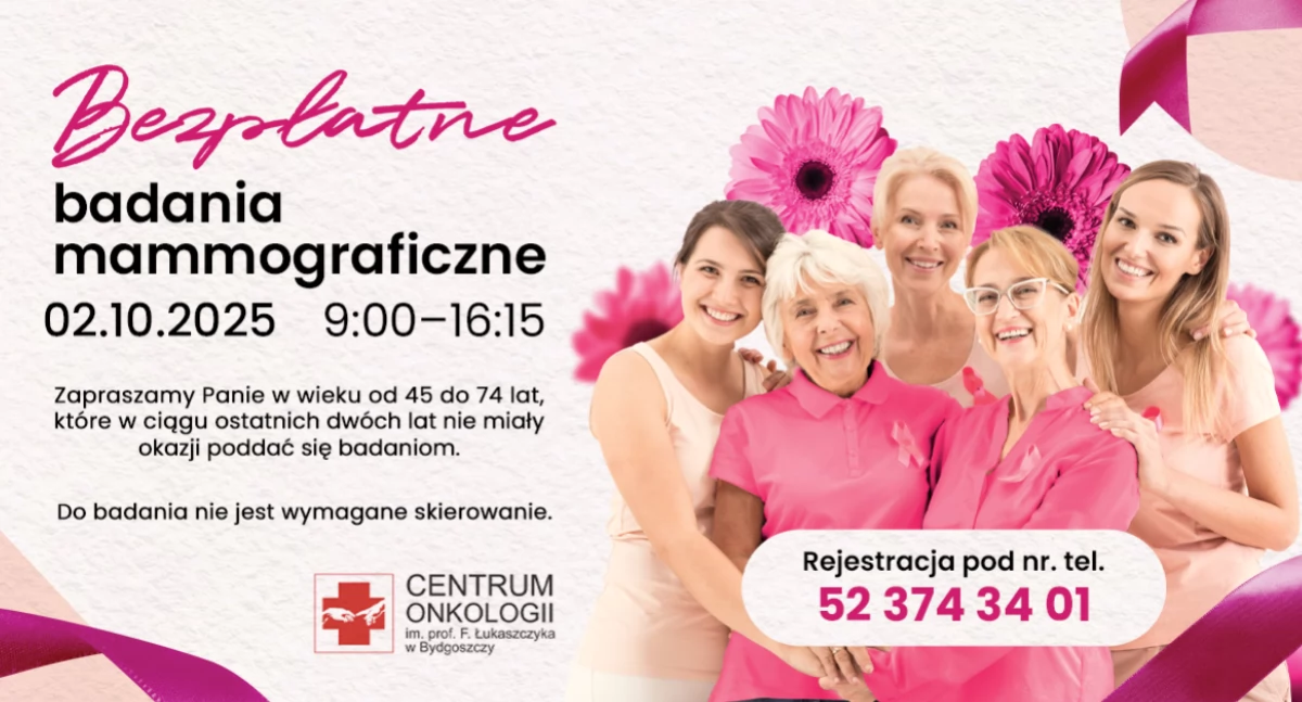 Bezpłatne badania mammograficzne w Toruń Plaza