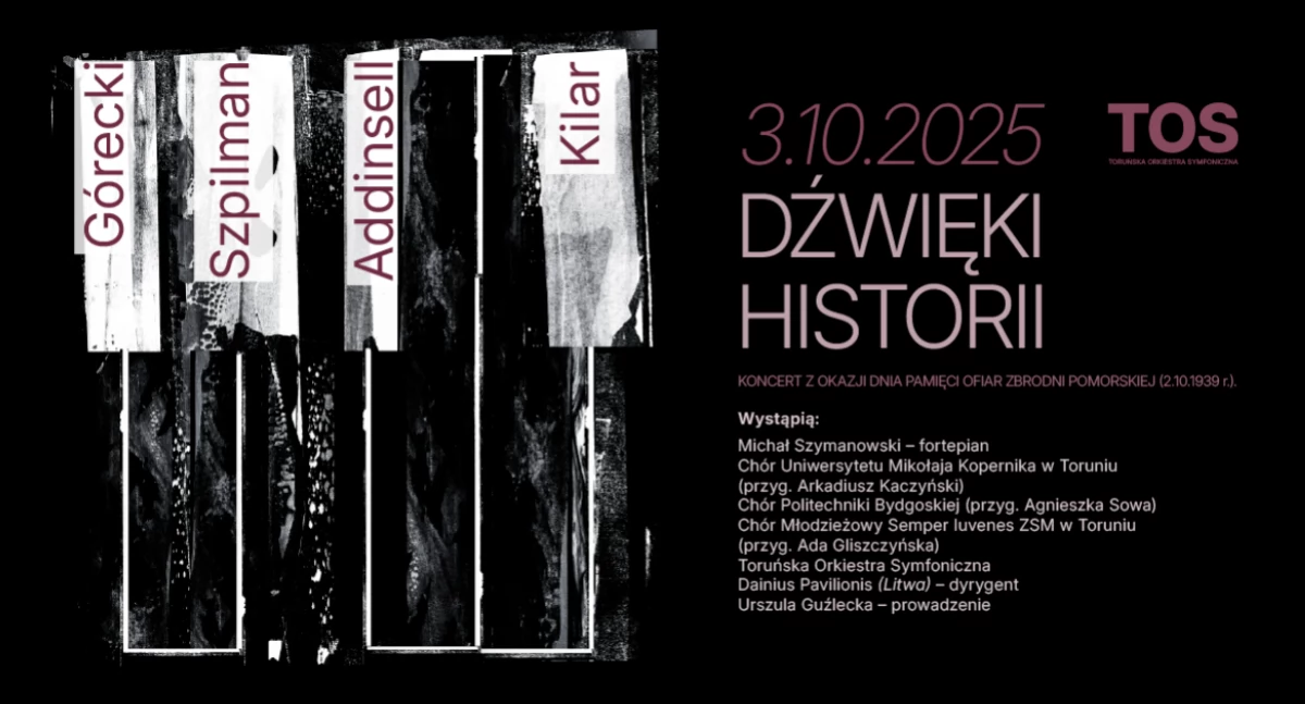 Kilar, Szpilman i Górecki – Toruńska Orkiestra Symfoniczna zaprasza na wyjątkowy koncert