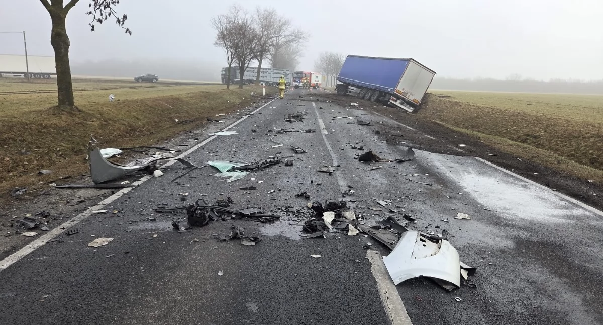 Tragiczny wypadek niedaleko Torunia. Droga została zablokowana