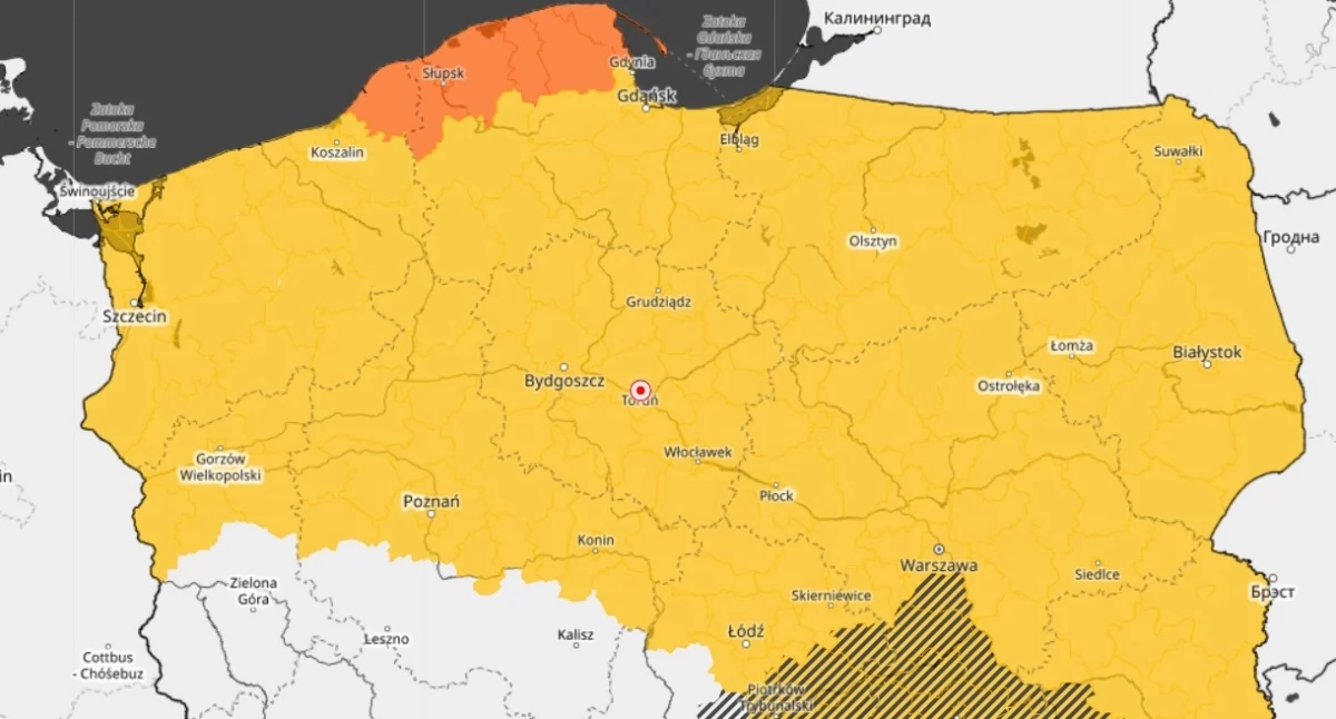 Jest ostrzeżenie IMGW dla Torunia. Pogodę zdominuje niż Dave