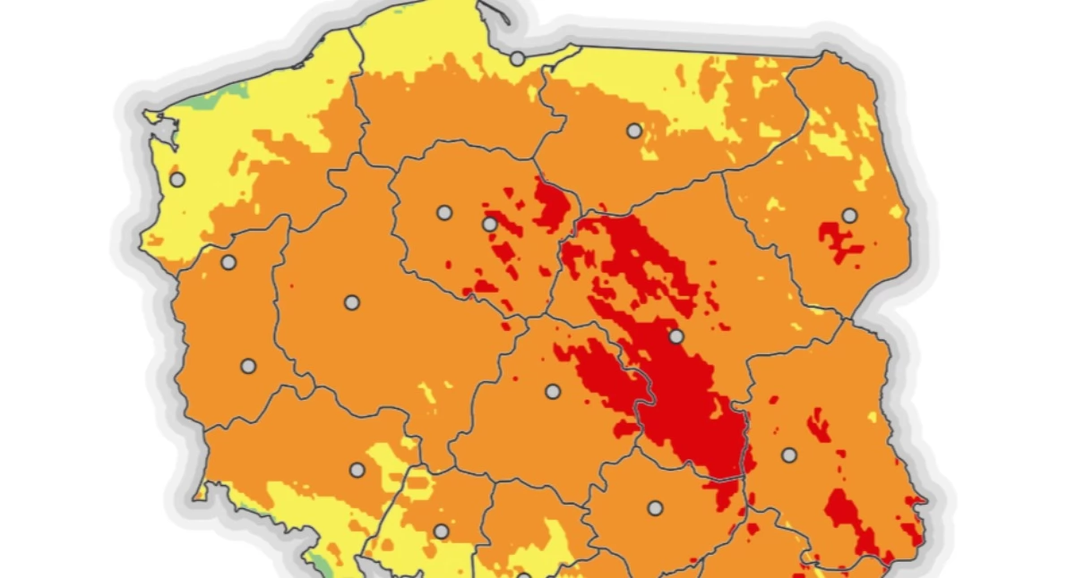 Jest nowa mapa zagrożenia od IMGW. Toruń w czerwonej strefie