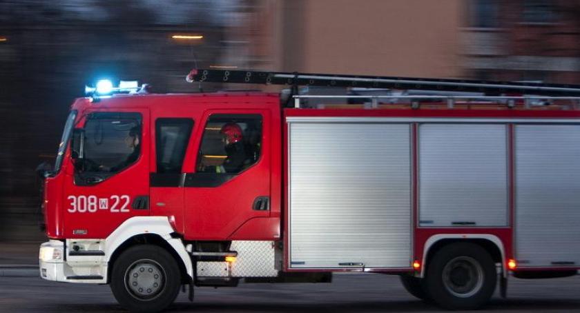 Nocny pożar w Toruniu. Z płomieniami walczyło pięć zastępów straży pożarnej