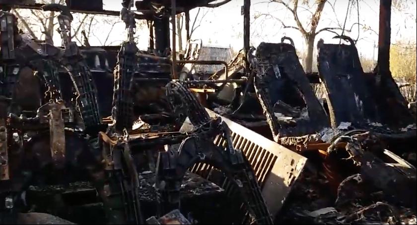 Tak od środka wygląda spalony autobus z toruńskiego MZK [WIDEO] 
