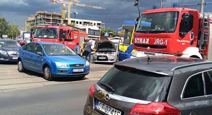 Uwaga! Tramwaj zderzył się z samochodem osobowym w Toruniu [FOTO]