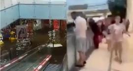 Panika w Atrium Copernicus. Ulewa zalała parking podziemny [WIDEO]