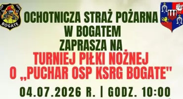 Strażacy zapraszają na piłkarskie święto. Turniej o Puchar OSP KSRG Bogate już 4 lipca