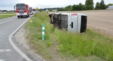 Policja wyjaśnia okoliczności groźnego wypadku na DK-63. Lądował śmigłowiec LPR
