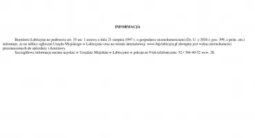Informacja Burmistrza Łabiszyna