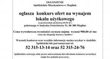 Ogłoszenie Spółdzielni Mieszkaniowej w Mogilnie